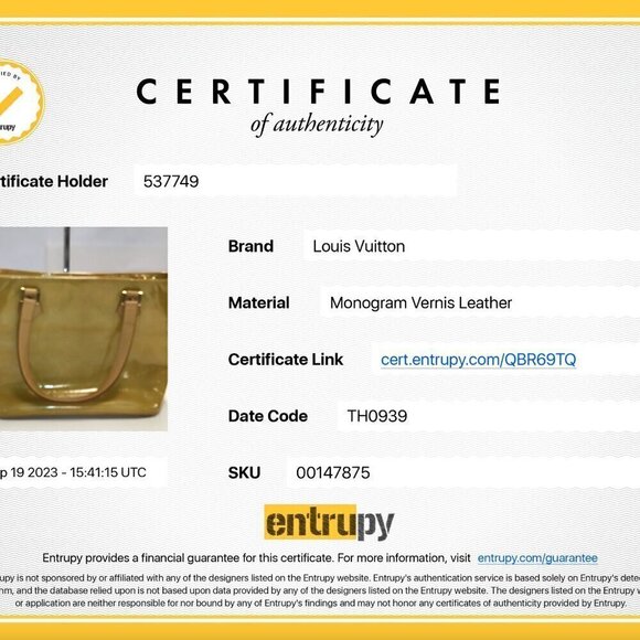 💎 LOUIS VUITTON - Houston M 91004 Soft Beige Vernis - Picture 16 of 16